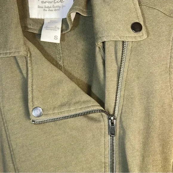 NEW American Rag Womens Small Moto Jacket Green Size Asymmetrical Zip Front Edgy - Picture 7 of 11